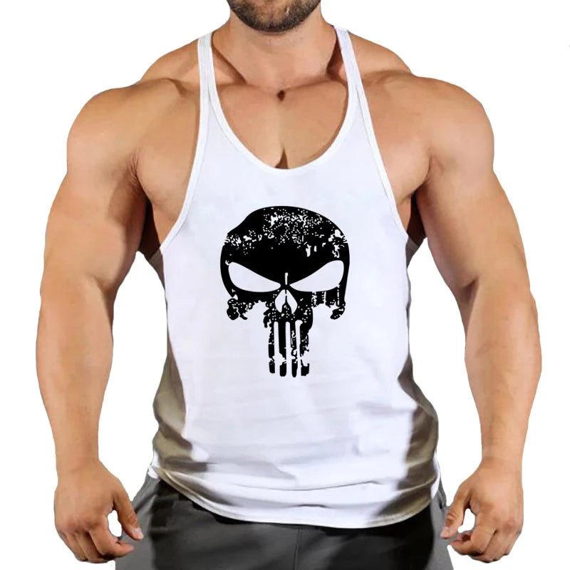 Spider Print Fitness Tank Top Fitness Shirt Muscle Men's Single Tank Top Men's Sleeveless Sweatshirt Men's Tops Fitness Clothing