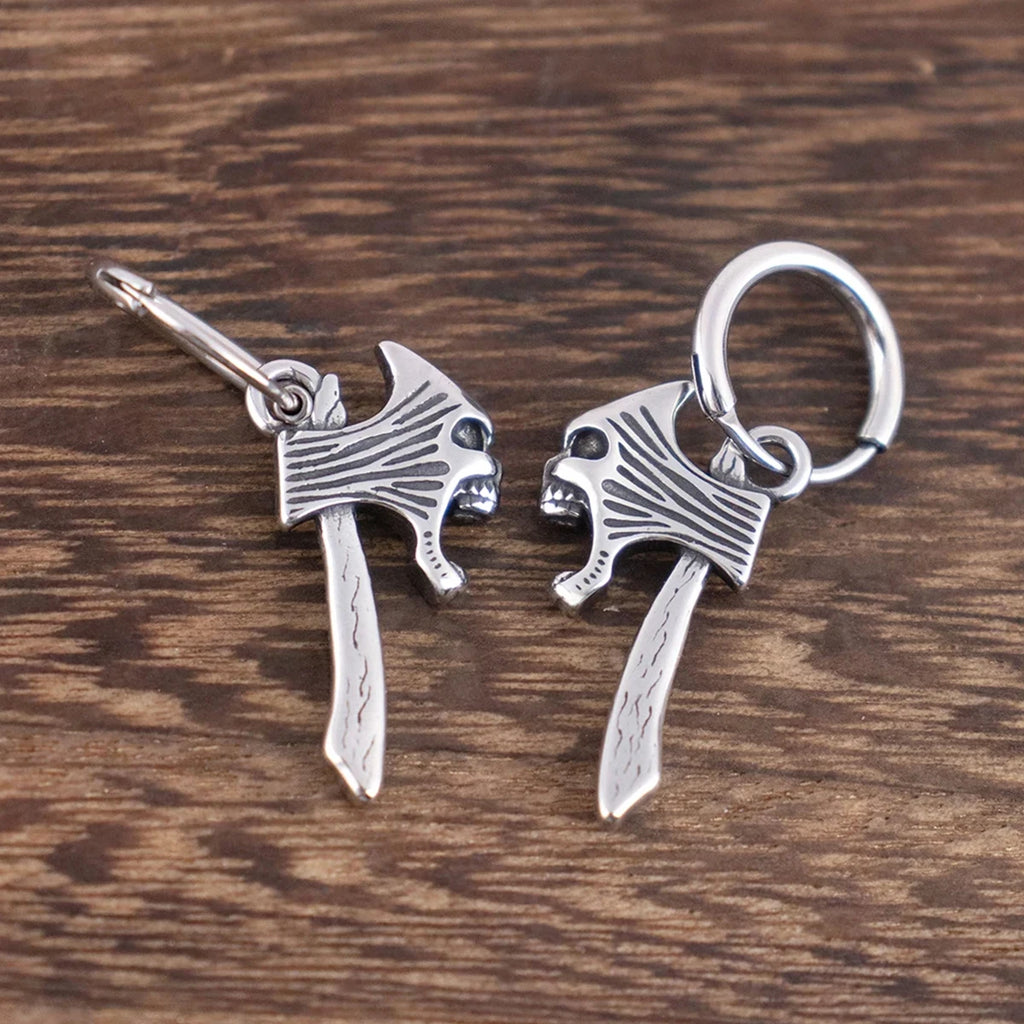 Vikings Jewelry Hip Hop Punk Viking Axe Drop Earrings Fashion Celtic Knot Rune Amulet Earrings Rock Biker Boys Stainless Steel