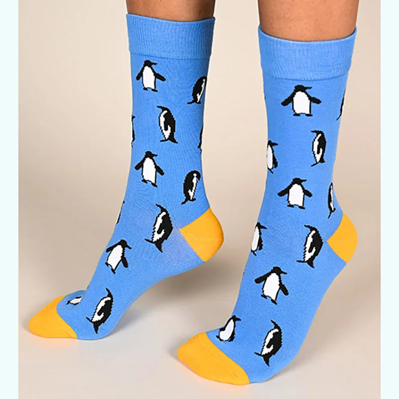 Men's hip hop harajuku socks polka dot alien skateboard checkered animal medium cut funny socks