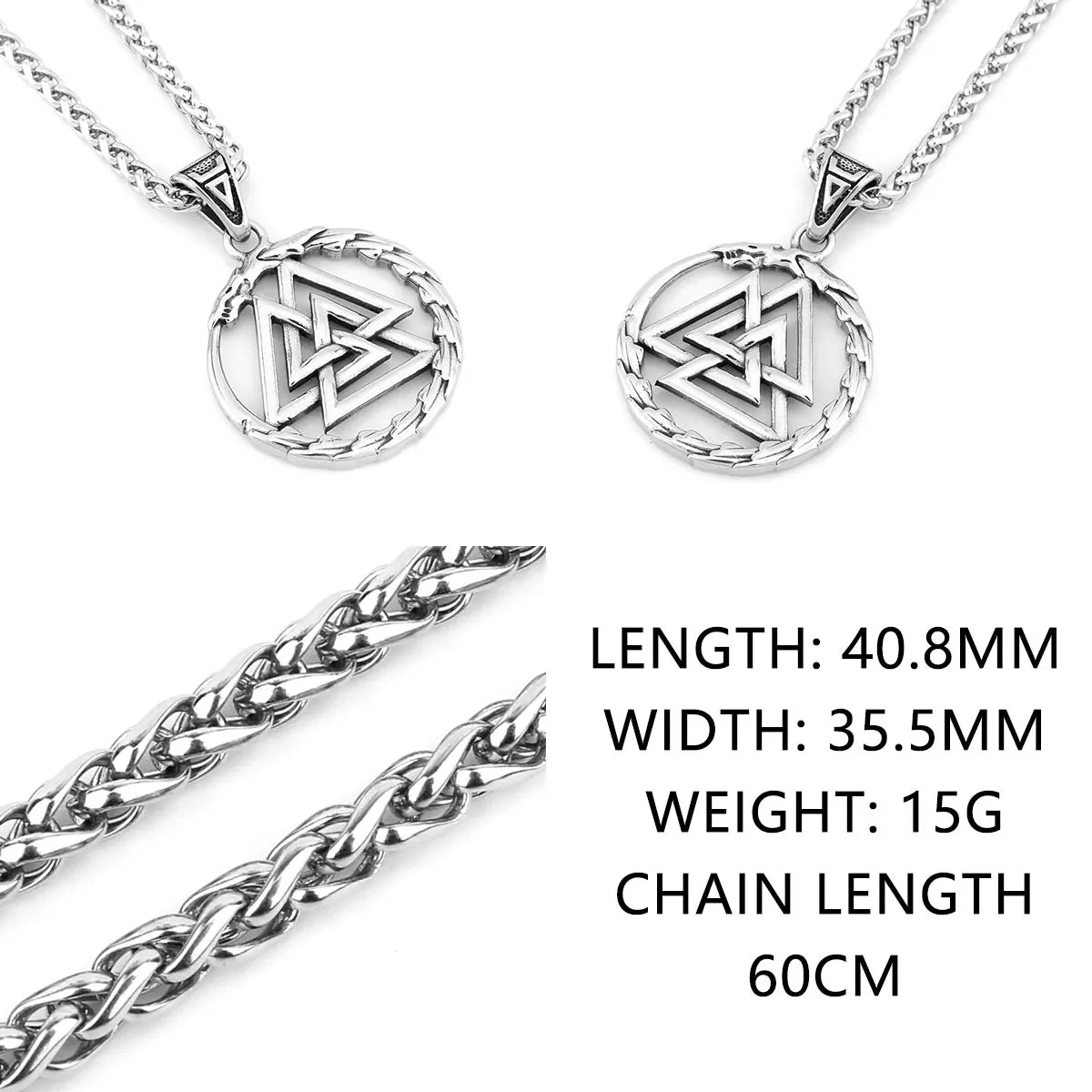Vikings Odin Rune Necklace Various Men's Nordic Vegvisir Valknut Amulet Pendant Stainless Steel Punk Fashion Jewelry Wholesale