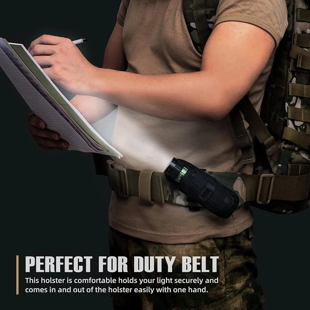 Tactical Flashlight Pouch Holster Molle Torch Holder Carry Case EDC Tool Waist Bag Outdoor Sport Camping Hunting Accessories