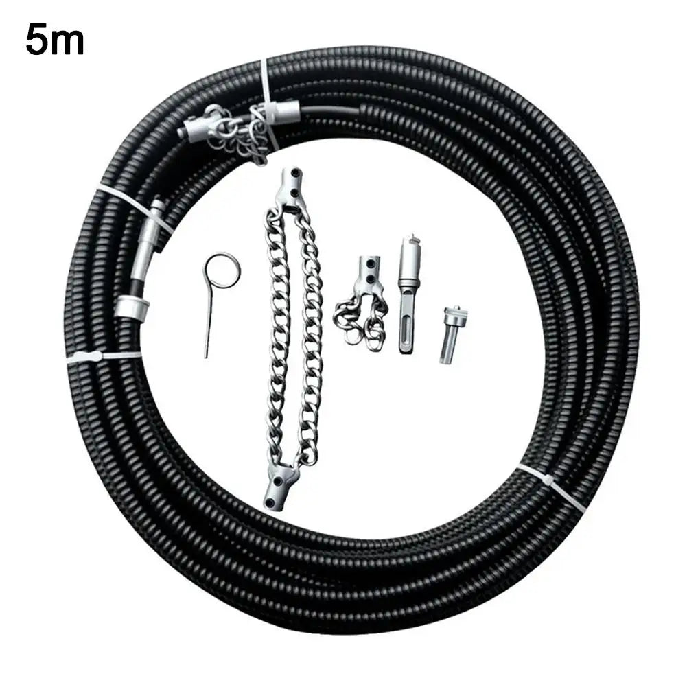 Electrical Drain Cleaner Dredging Sewer Special Tool Tool Solid Chain Dredging Spring Oil Stain Blocking Pipeline Dredging Tool