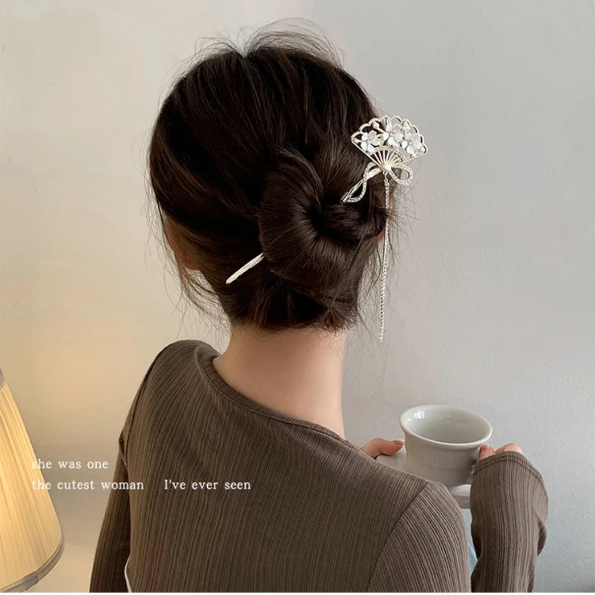 Elegant Flower Tassel Hairpin For Women Exquisite Neo-chinese Style Metal Hair Stick Girls Fashion Jewelry Hair Accessories