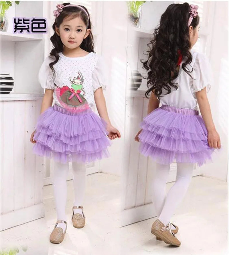 0-6Year Baby Girl Clothing Dance Skirts Solid Gauze Children Kids Mini Casual Tutu Skirts