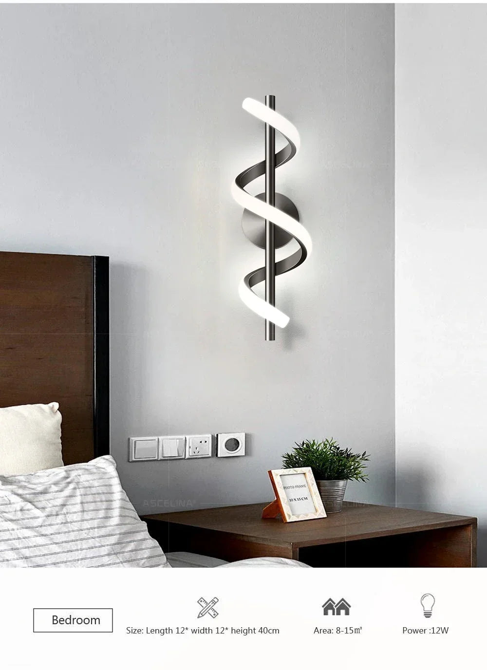 Modern LED Wall Lamp White Warm Light For Living Room Corridor Bedroom Bedside Staircase Home Indoor Lighting Fixtures