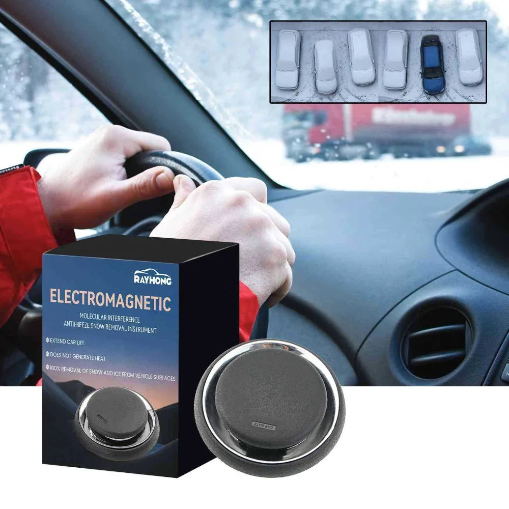 New Electromagnetic Ice Melting Deicer Molecular Portable Car Antifreeze Tools Round Solar Power Supply Snow Remover for Winter