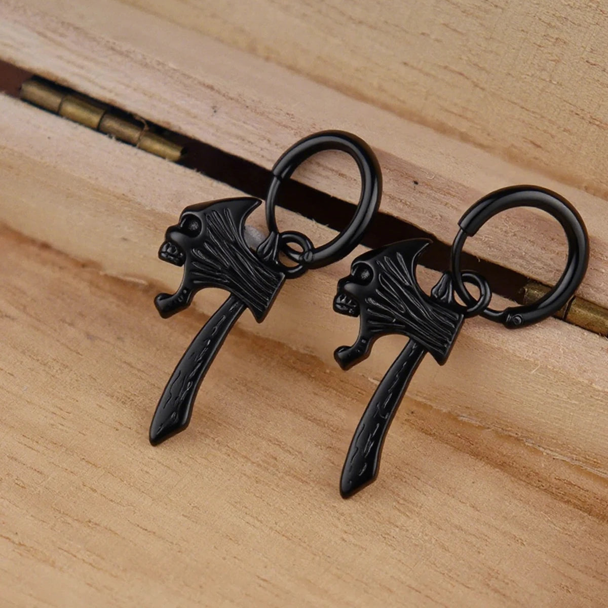 Vikings Jewelry Hip Hop Punk Viking Axe Drop Earrings Fashion Celtic Knot Rune Amulet Earrings Rock Biker Boys Stainless Steel
