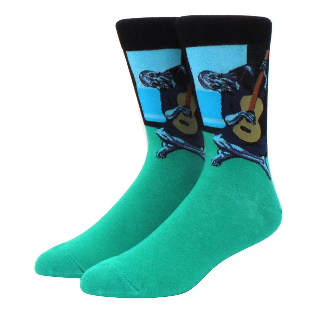 Man Plus Size Socks Art Mural World Famous Art Oil Painting Series Woman Funny Socks