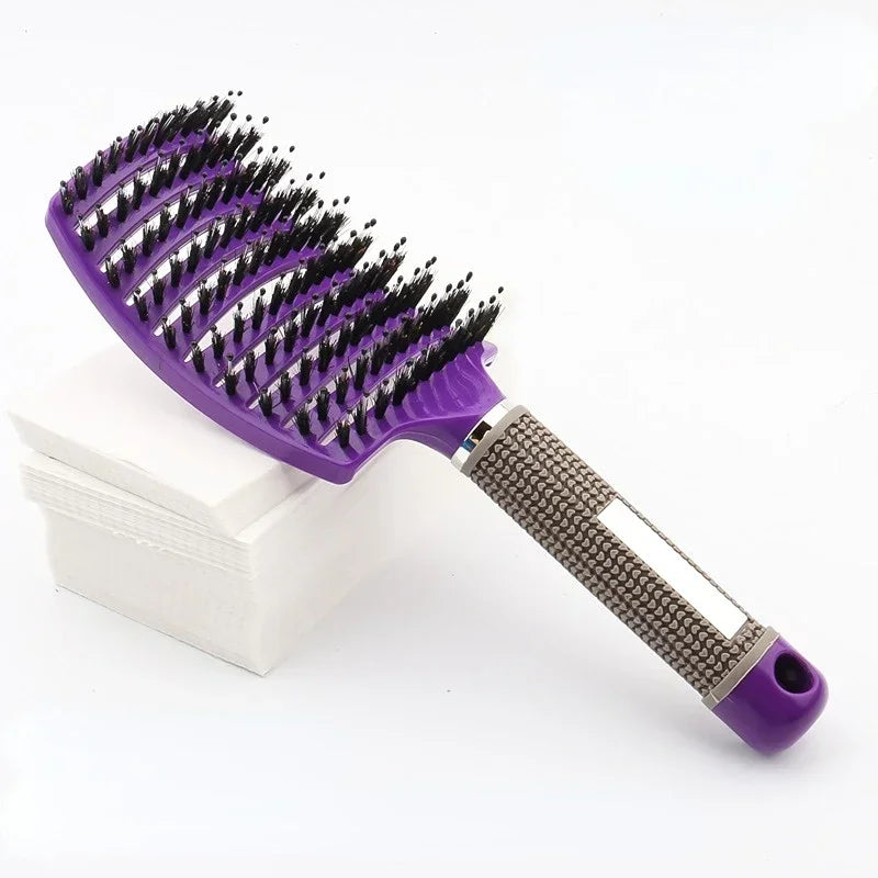 Hair Brush Scalp Massage Comb Hairbrush Bristle&Nylon Women Wet Curly Detangle Hair Brush for Salon Hairdressing Styling Tools