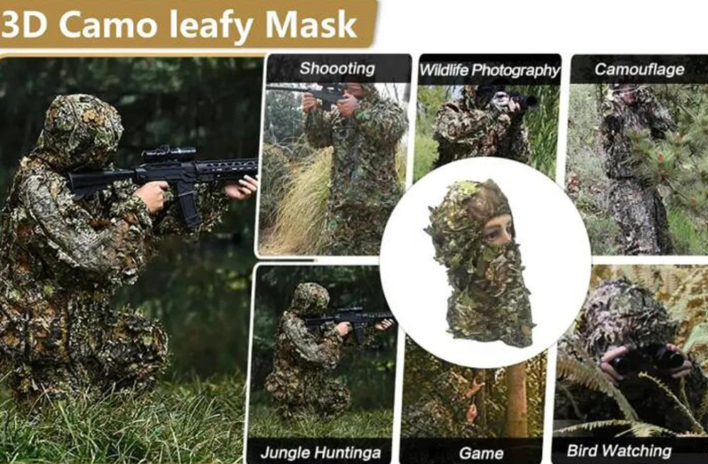 Outdoor Balaclava Hat Hunting Cap Multicam Full Face Mask Camouflage Airsoft Ghillie Game Accessories