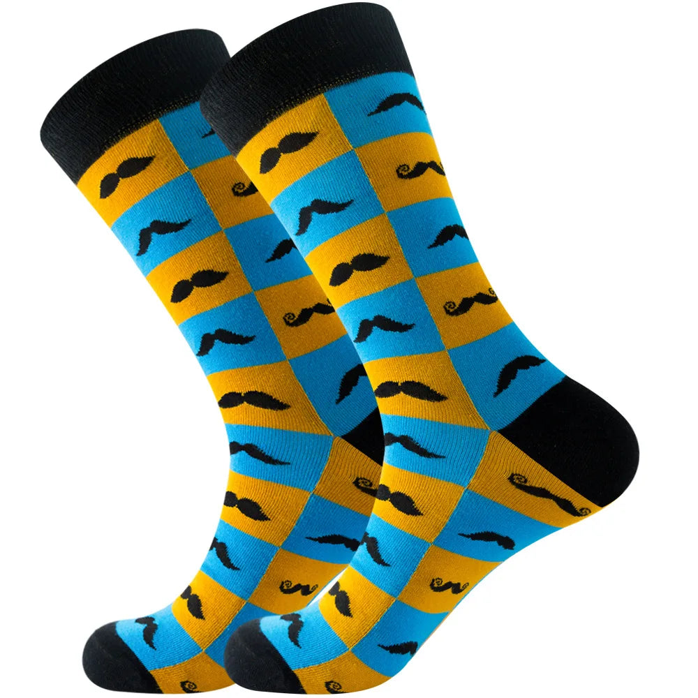 Men's socks original design happy socks animal food astronaut men's socks crew geometric women's socks halloween socks