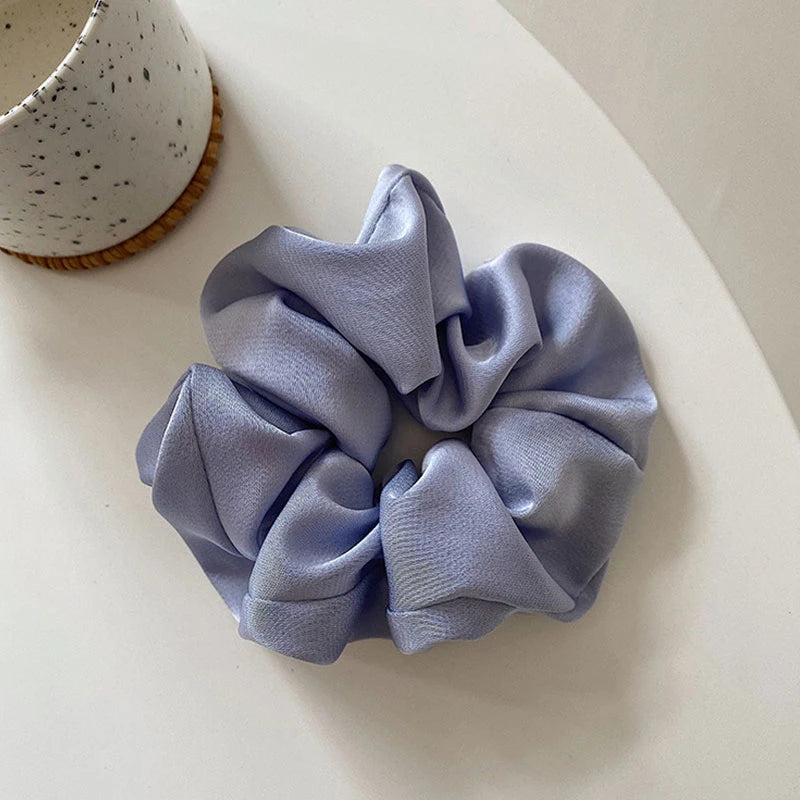 Silk Hair Scrunchies Elastic Ponytail Holder Hair Band Satin Silk Solid Color Hair Ties for Women Hair Accessories Hair Rope