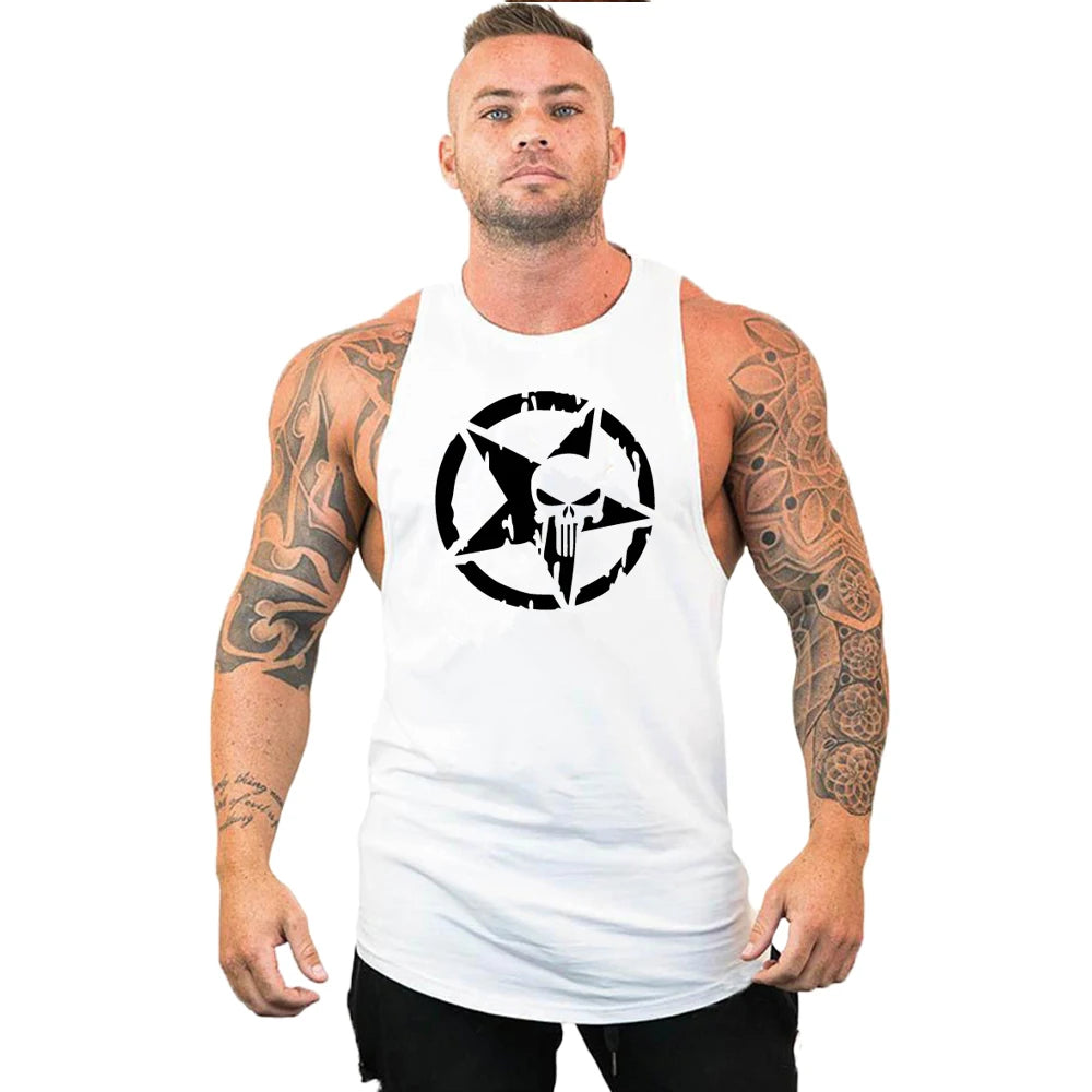 New fashion pure cotton sleeveless shirt vest men's fitness shirt men's undershirt bodybuilding exercise fitness vest fitness me
