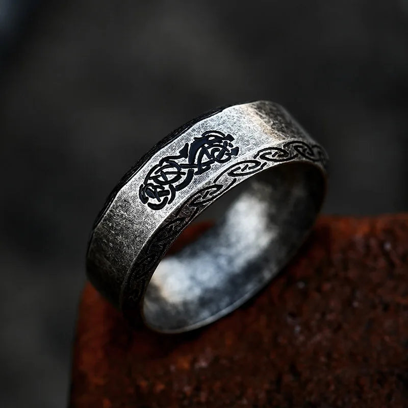 Fashion Nordic Viking Rune Ring for Men Women Simple Amulet 316L Stainless Steel Vintage Viking Rings Jewelry Gift Wholesale