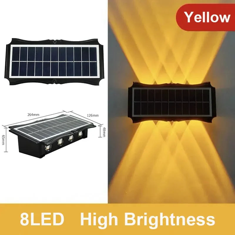Solar LED Light Outdoor Solar LED Wall Lamp High Brightness Up And Down Luminous Lighting for Outdoor Garden Decoration Sunlight