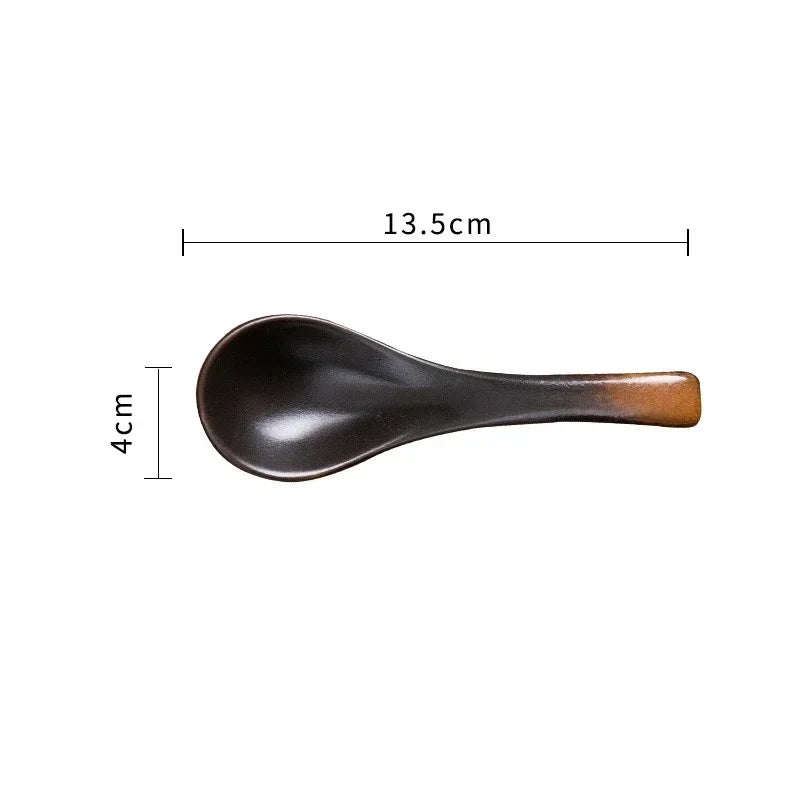 Ceramic Soup Spoon Japanese Tableware Eating Spoon Creative Spoons Kitchen Cooking Utensil Tool Teaspoon Catering For Kicthen