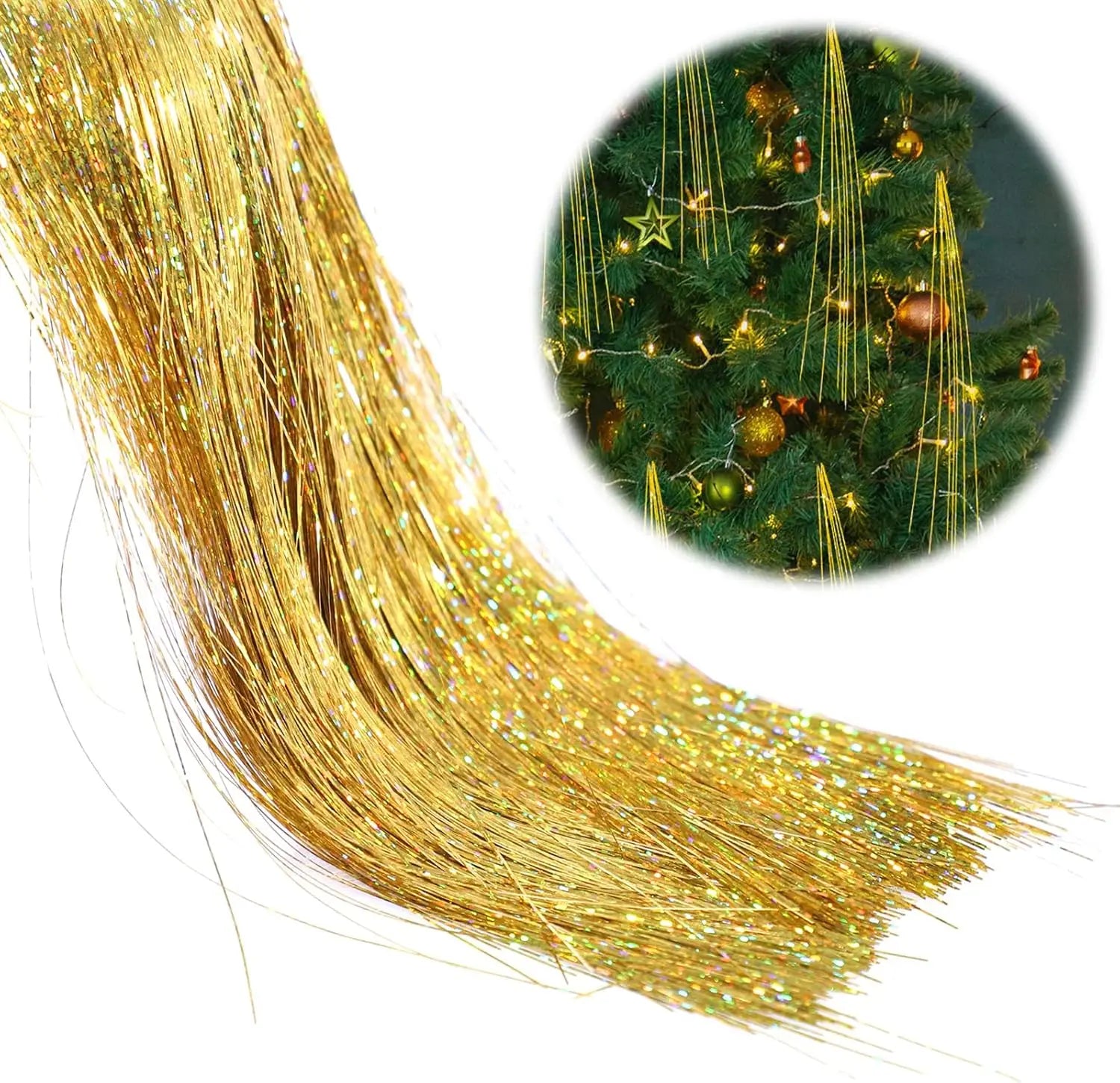 3000 Strands Icicles Iridescent Tinsel Foil Fringe Garland For Christmas Xmas Tree Decorations Party Supplies Holiday Home Decor
