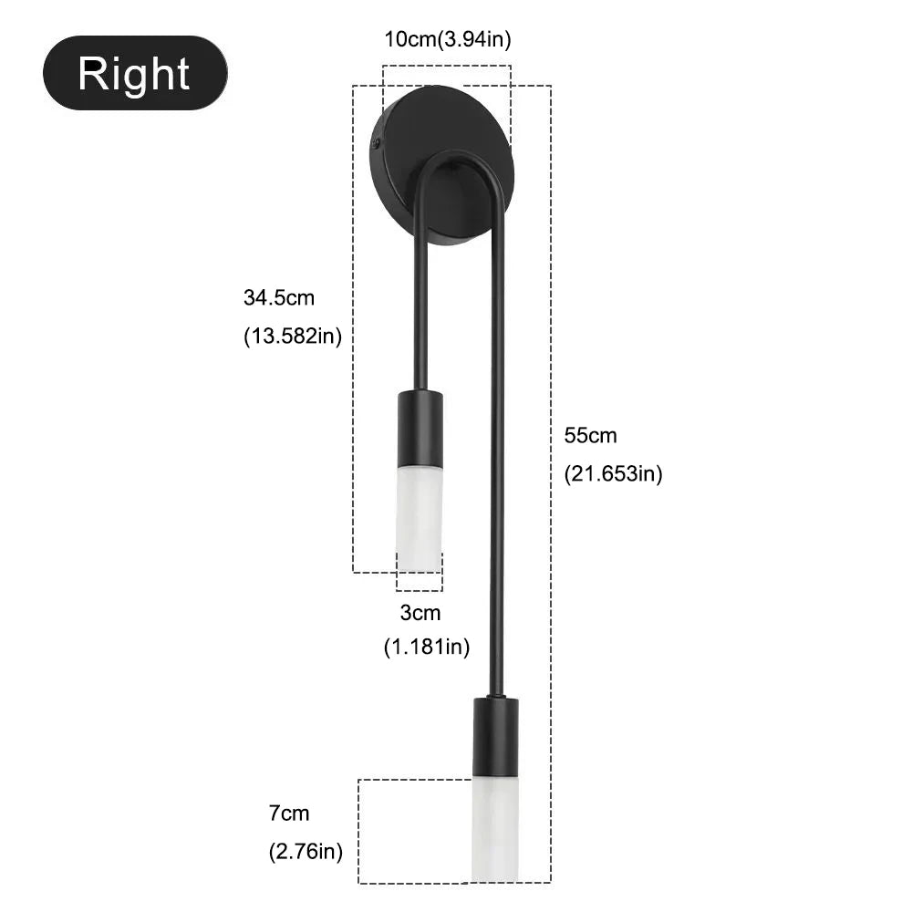 LED Golden Black Light Luxury Wall Lamp Living Room Nordic Modern Minimalist Creative Background Wall Corridor Bedroom Bedside