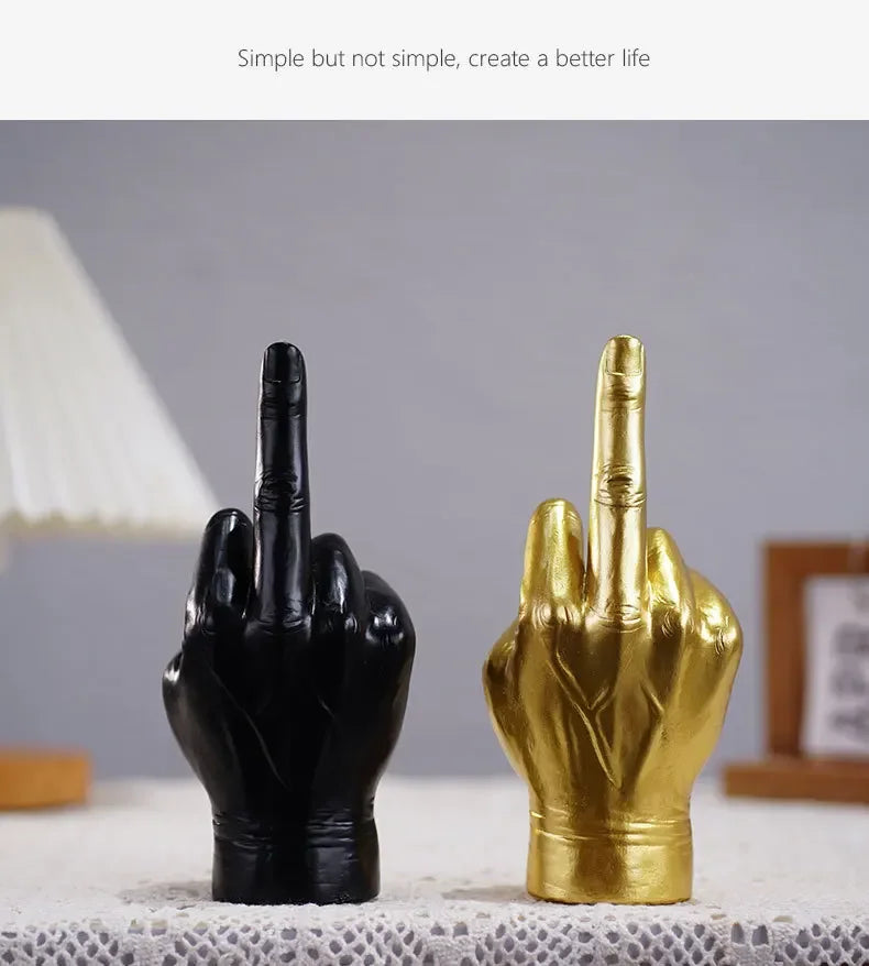 Home Decoration Desktop Living Room Entrances Trendy Play Resin Crafts Cute Middle Finger Ins Style Room Decor Hip Hop