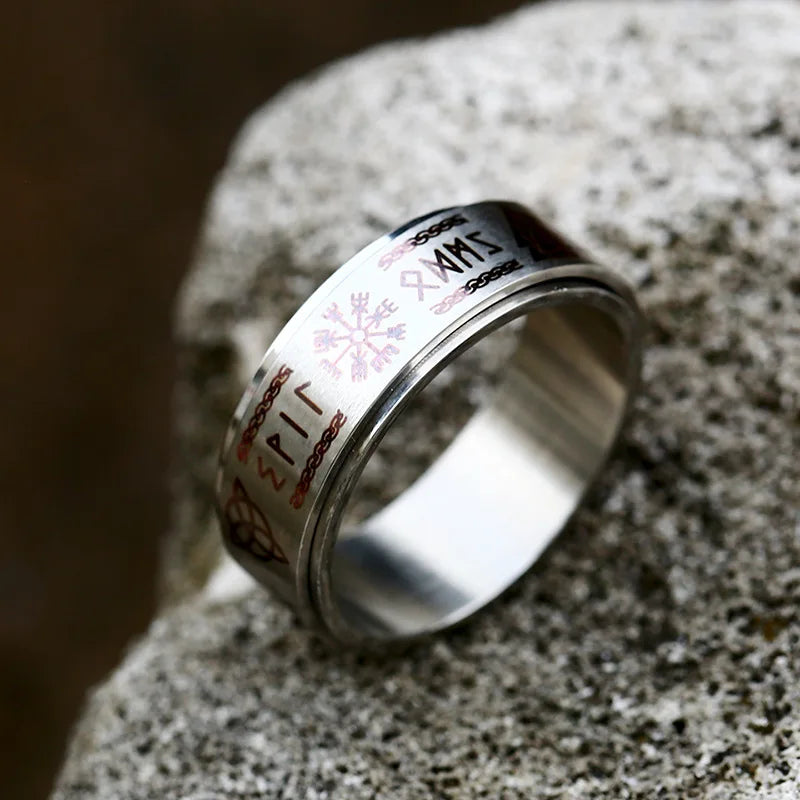 Fashion Nordic Viking Rune Ring for Men Women Simple Amulet 316L Stainless Steel Vintage Viking Rings Jewelry Gift Wholesale