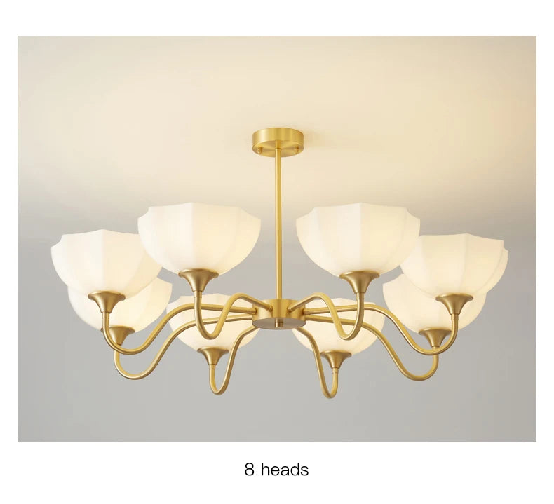 Light Luxury Cream Style Living Room Chandelier Bedroom Dining Room Brass Lamp Attic Lobby Hotel LED Home Lighting Decoration