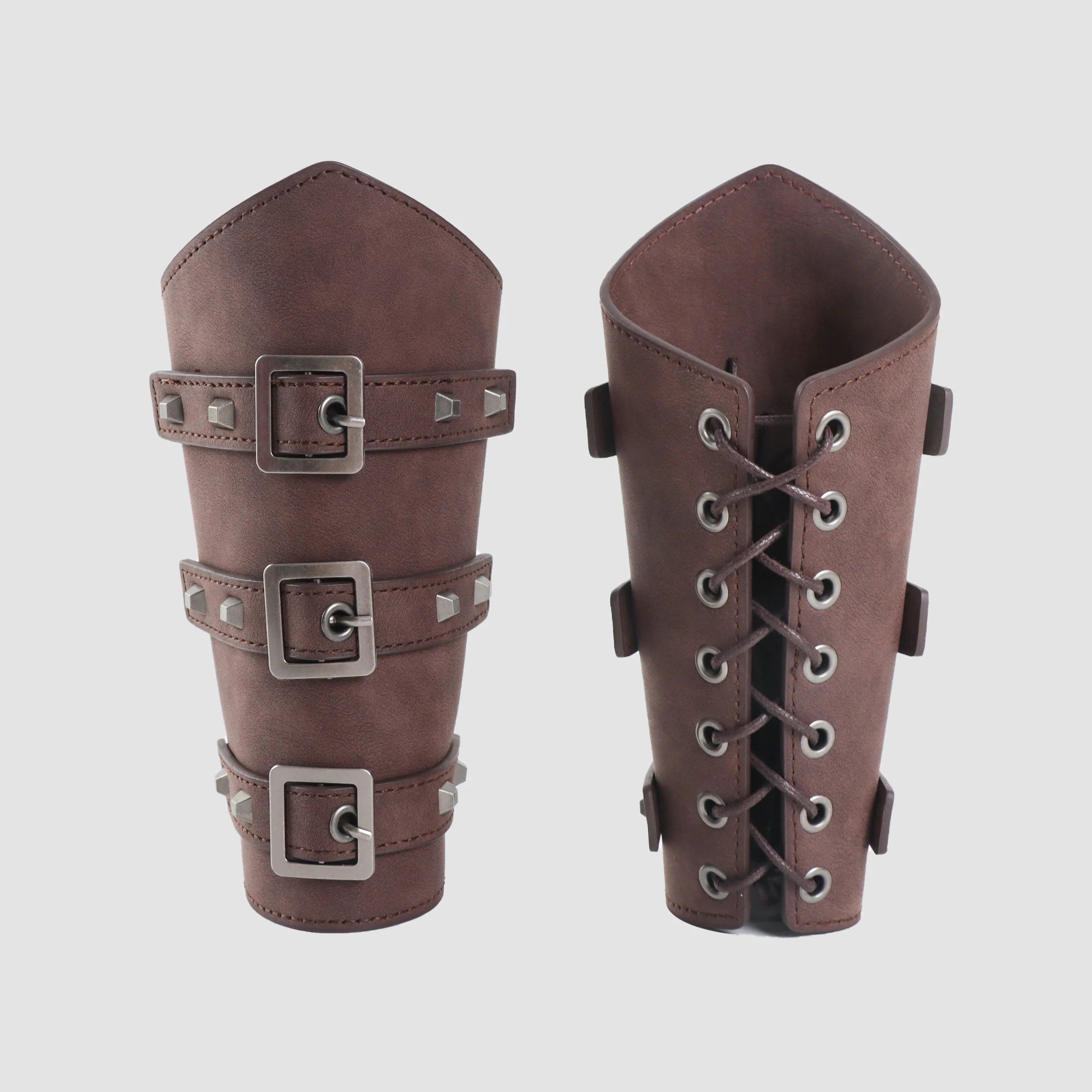 2 Pack Faux Leather Wristbands Viking Medieval Arm Guards Wristbands Halloween Accessories