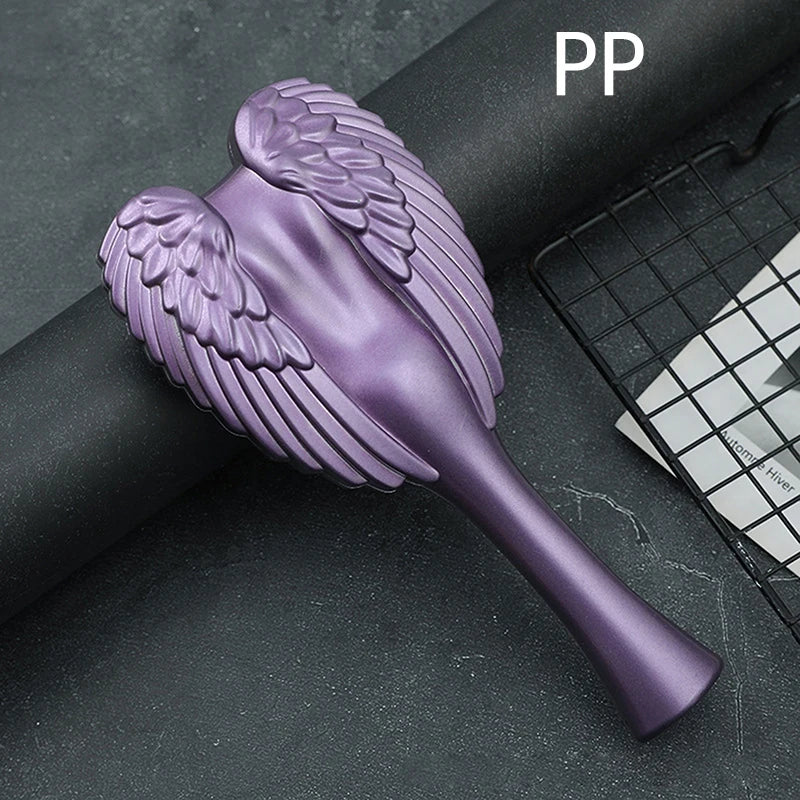 Hair Detangler Brush - Detangling Brush for Thick Hair with Soft Bristles, Angel Wing Design, & Long Handle - Water Resistant