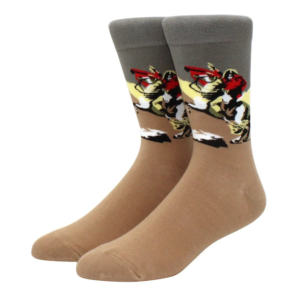 Man Plus Size Socks Art Mural World Famous Art Oil Painting Series Woman Funny Socks