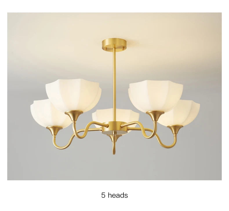 Light Luxury Cream Style Living Room Chandelier Bedroom Dining Room Brass Lamp Attic Lobby Hotel LED Home Lighting Decoration
