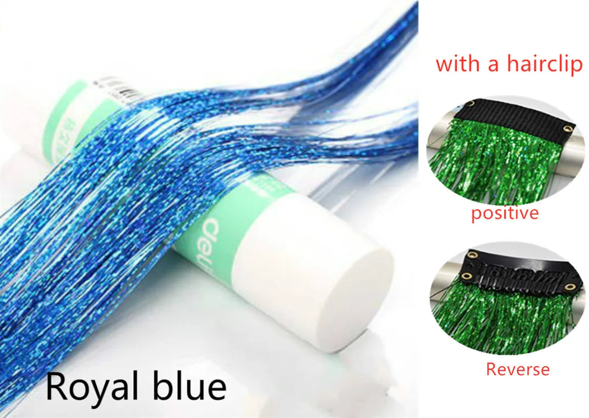 Hair Tinsel Glitter Braids High Temperature Fiber Bling Women's Tinsel Hair Strands In Braiders French Twist Hair Accessories