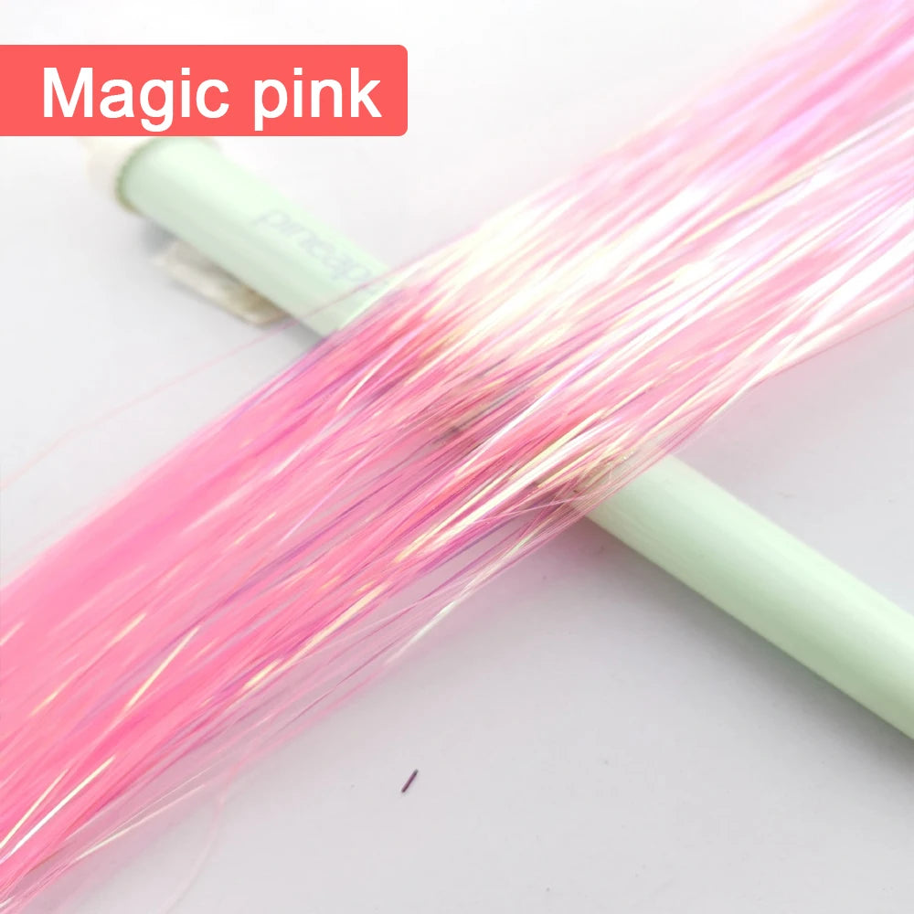 Tinsel Hair Extension 36 Inch Sparkle Glitter Tinsel Hair Rainbow Colored Synthetic Crochet Hair Extensions Hair Accessories