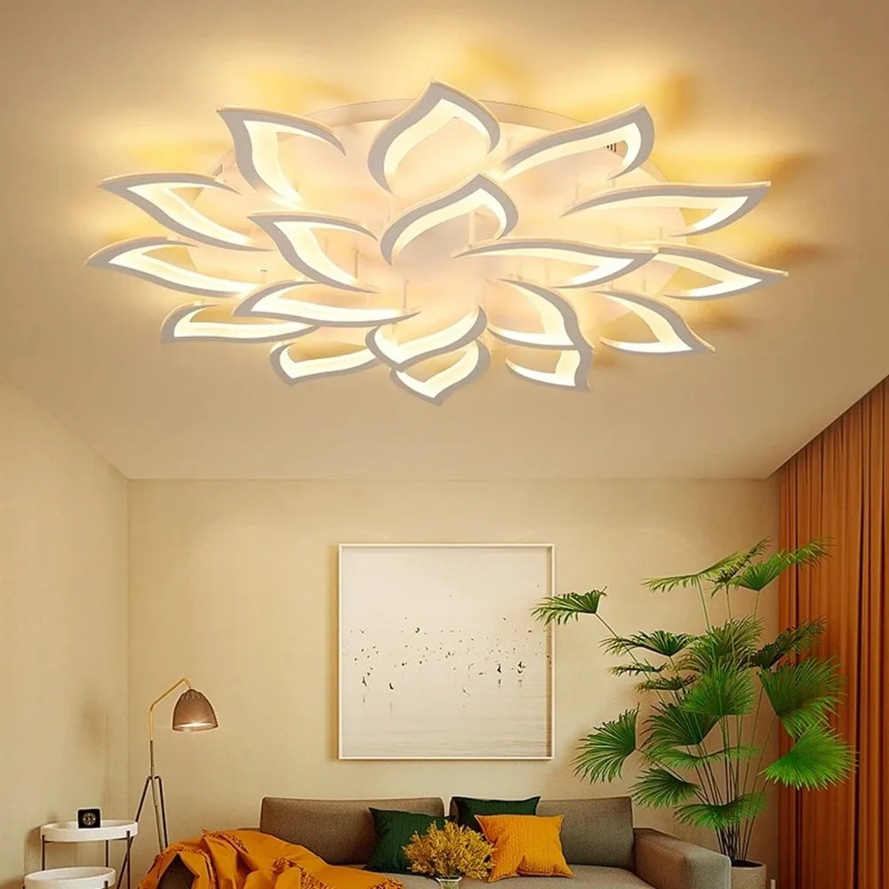 Modern LED Ceiling Light fixture Flower Design chandelier Dimmable Home Lighting Kitchen Living room Bedroom Ceiling Lamp lustre