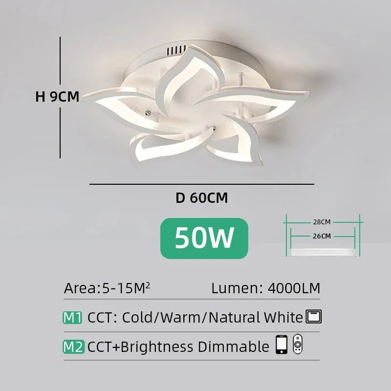 Modern LED Ceiling Light fixture Flower Design chandelier Dimmable Home Lighting Kitchen Living room Bedroom Ceiling Lamp lustre