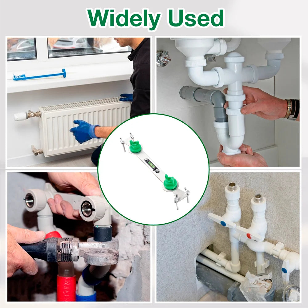Metal Hot and Cold Water Pipe Leveler with Bubble Level Indicator-Durable Precision Leveling Tool for Plumbing Adjustments