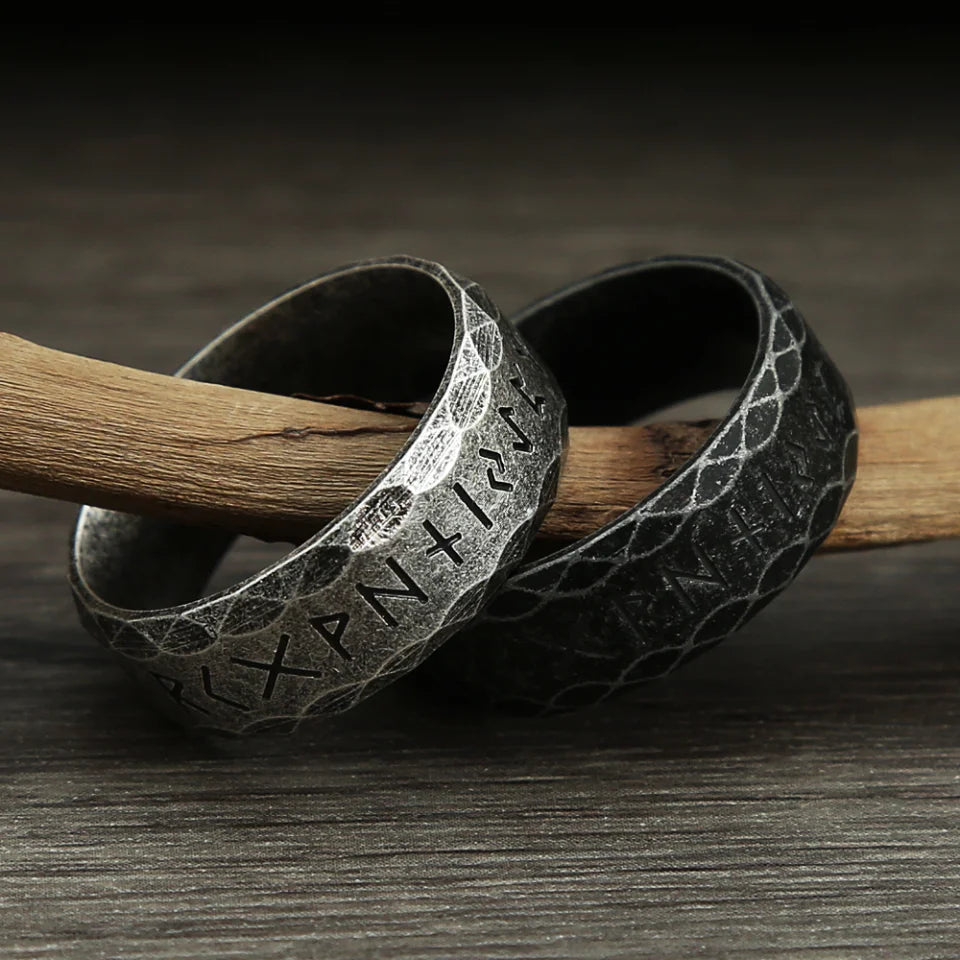 Vintage Vikings Rune Ring for Men Women 316L Stainless Steel Fashion Nordic Amulet Rings Simple Amulet Jewelry Gift Dropshipping