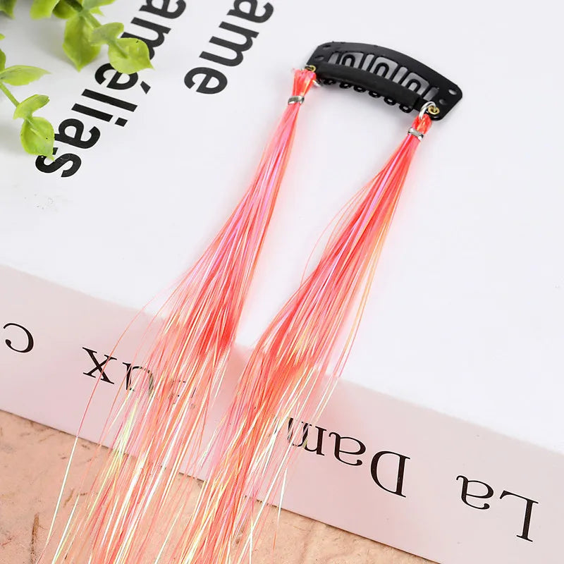 Hair Tinsel Glitter Braids High Temperature Fiber Bling Women's Tinsel Hair Strands In Braiders French Twist Hair Accessories