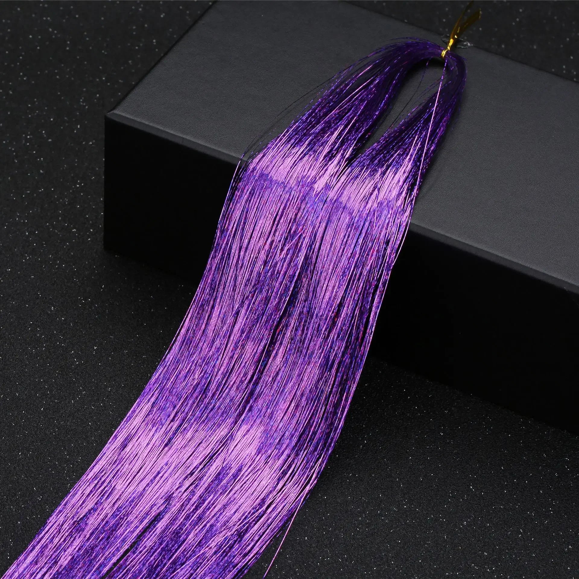 93cm Glitter Hair Tinsel Extension with BB Clips Laser Gold Silver Tinsel Hair Braided Girls Headwear Braiding Hair Decor Tools