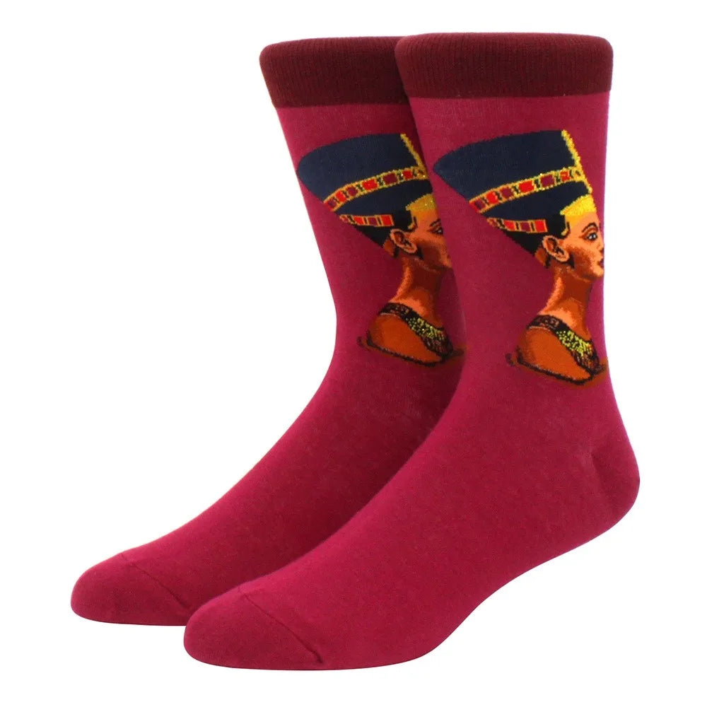 Man Plus Size Socks Art Mural World Famous Art Oil Painting Series Woman Funny Socks