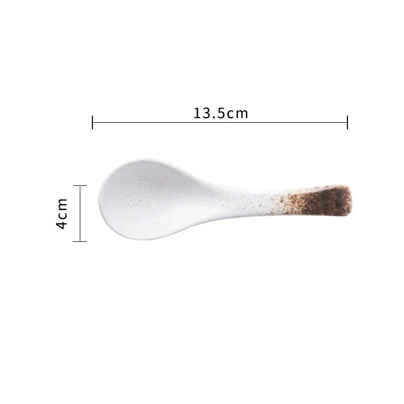 Ceramic Soup Spoon Japanese Tableware Eating Spoon Creative Spoons Kitchen Cooking Utensil Tool Teaspoon Catering For Kicthen