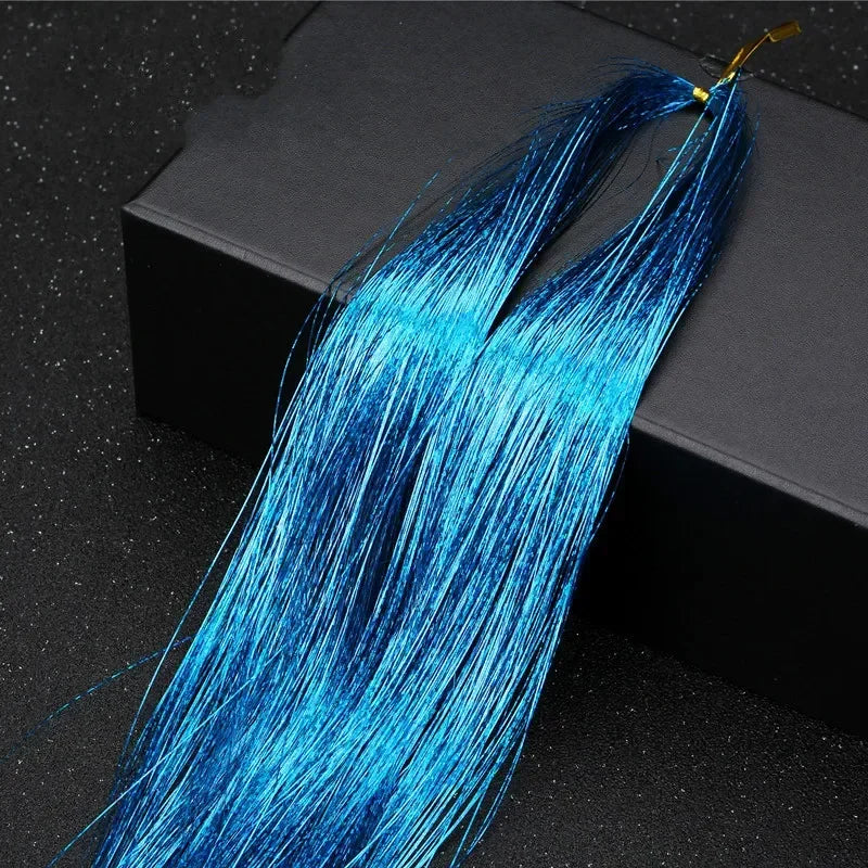 1 Pc Sparkle Tinsel Shiny Hair Tinsel Hair Extensions Dazzles Women Hippie for Braiding Headdress Hair Braiding Tools Long 100cm