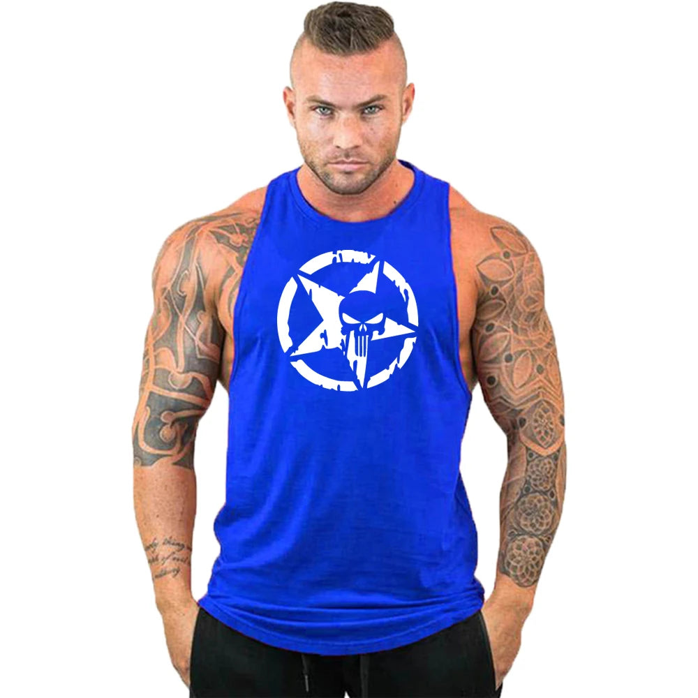 New fashion pure cotton sleeveless shirt vest men's fitness shirt men's undershirt bodybuilding exercise fitness vest fitness me