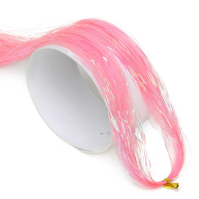 Sparkle Hair Tinsel Rainbow Colored Strands Girls Headwear Hairbinge Hair Laser False Hair Extensions Decor Glitter