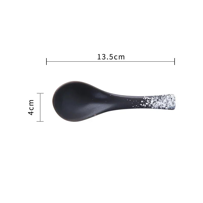 Ceramic Soup Spoon Japanese Tableware Eating Spoon Creative Spoons Kitchen Cooking Utensil Tool Teaspoon Catering For Kicthen