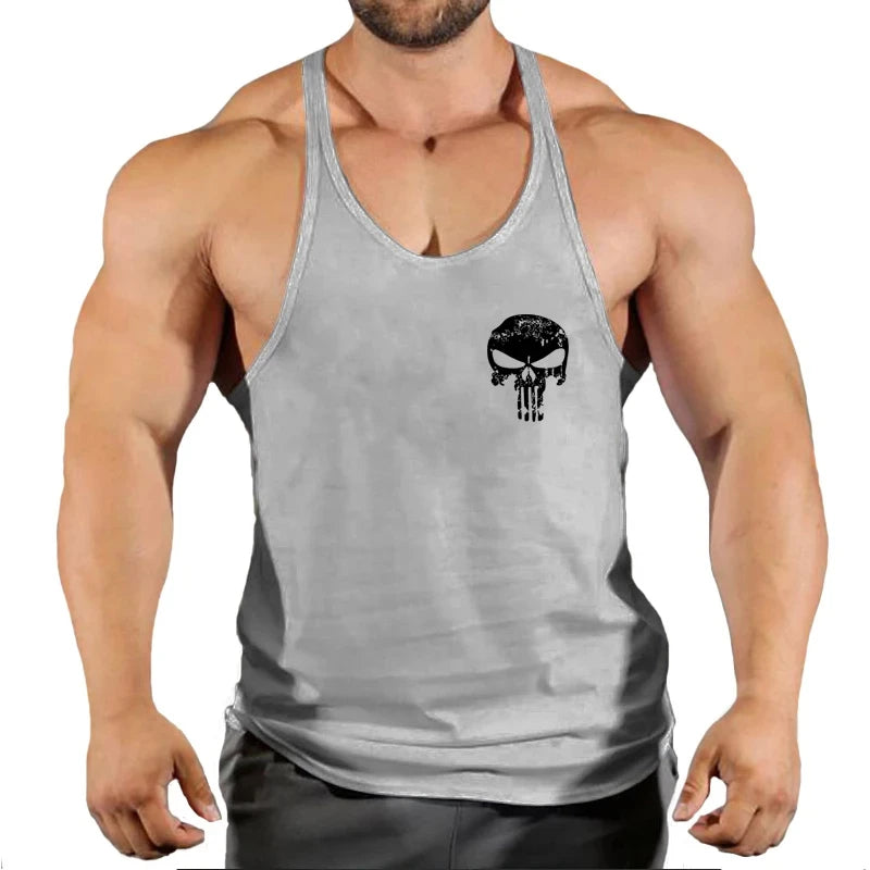 Spider Print Fitness Tank Top Fitness Shirt Muscle Men's Single Tank Top Men's Sleeveless Sweatshirt Men's Tops Fitness Clothing
