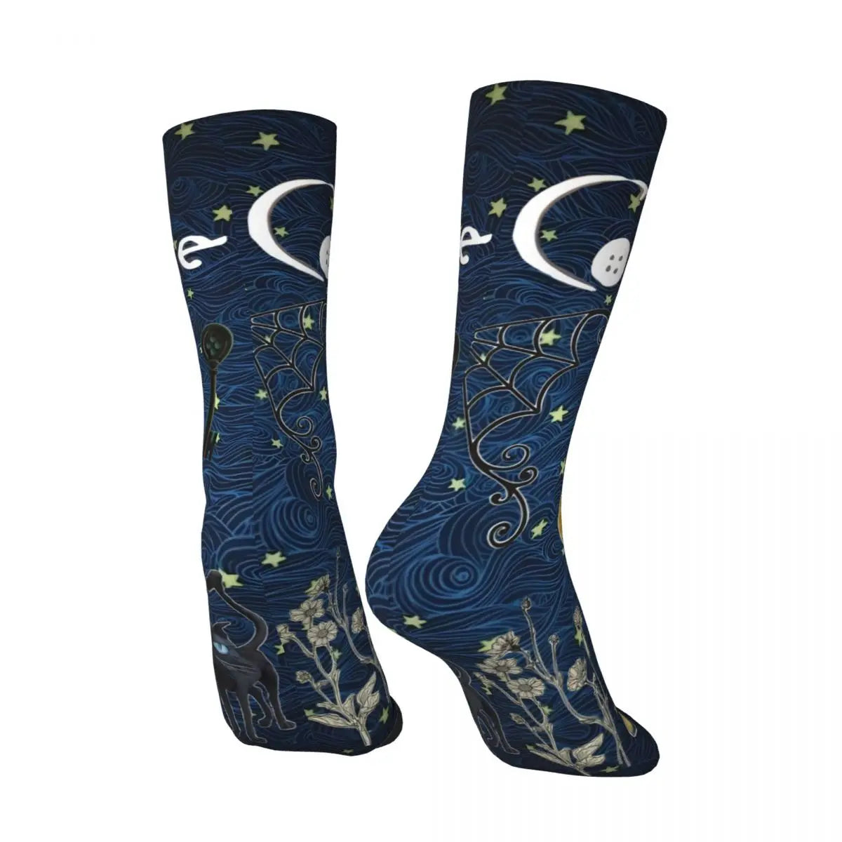 Coraline Horror Movie Stockings Design Funny Socks Autumn Non Skid Socks Couple Running Medium Soft Socks